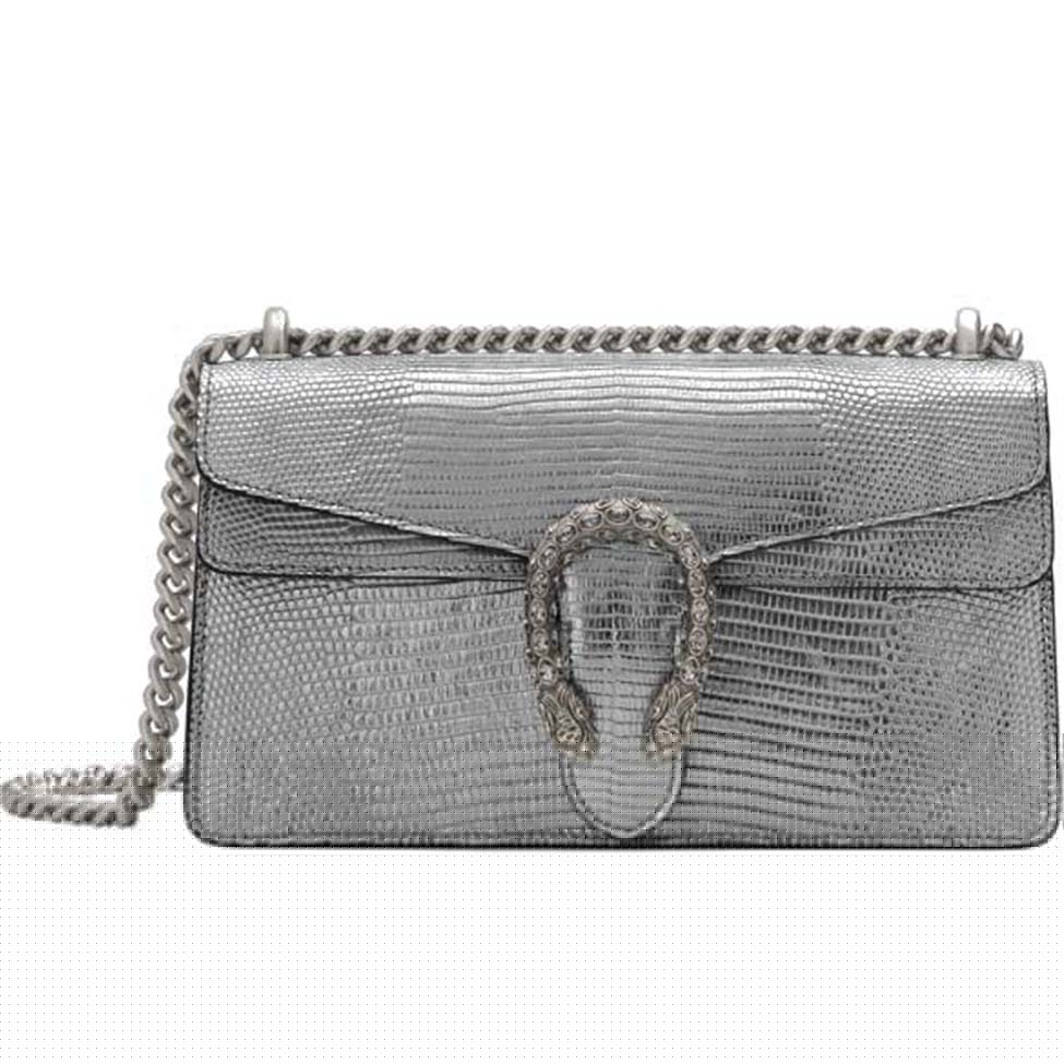 G*u*i dionysus metallic lizard small shoulder bag 499623  (25*14*8cm)